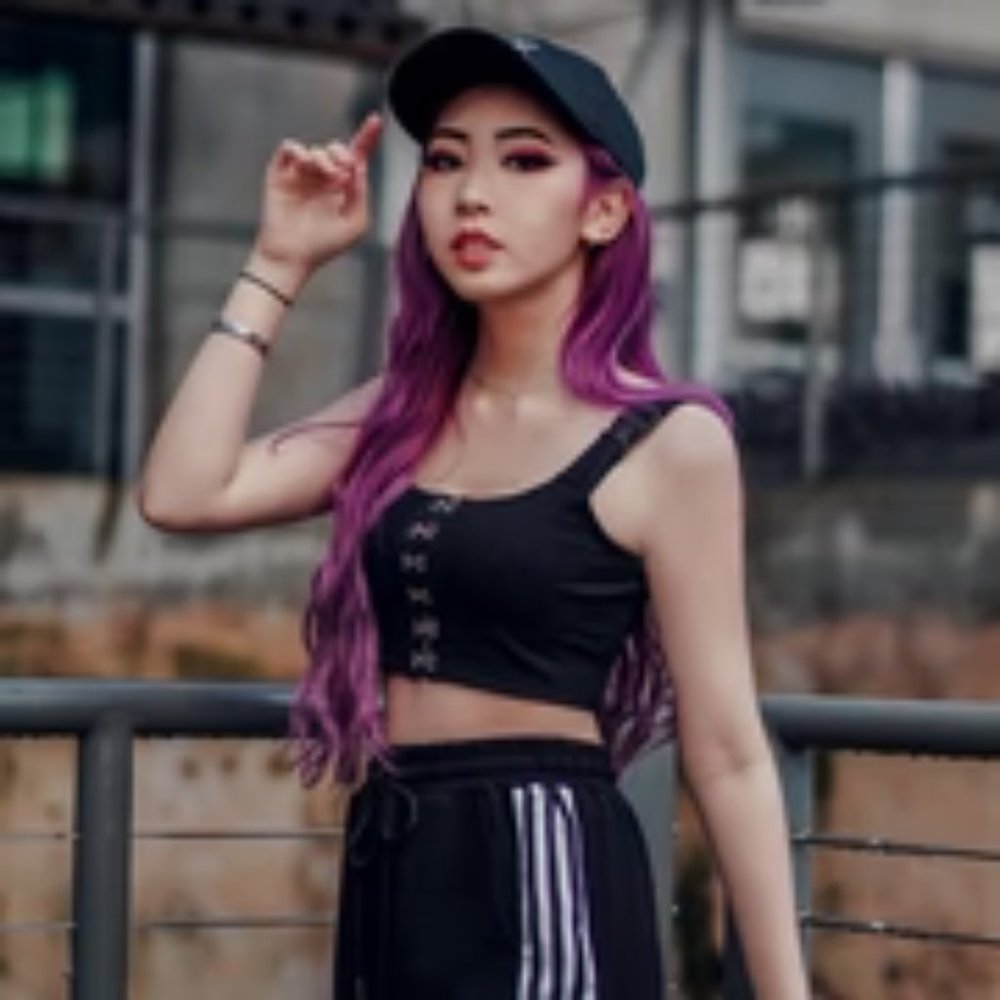 (1884) Lychee Uni Buckle Black Strap Crop Top Bralette Tank XL See Size …